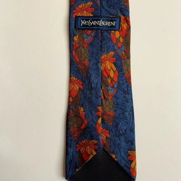 2/$30 YVES SAINT LAURENT Blue Abstract Italian Silk Tie - Picture 5 of 10